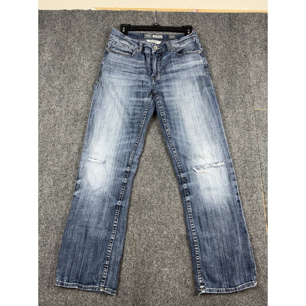 BKE Aiden Men's Jeans Size 30S Bootleg Medium Wash Distressed Denim - Picture 5 of 9